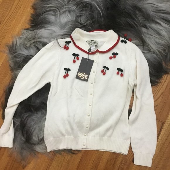 Collectif Sweaters - modcloth Collectif cherry cardigan 4xl 22 UK (18 US)